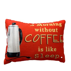 Coffee Pot Throw Pillow Red Decorative Home Bed Couch Kitchen !2”x8” Small - Picture 1 of 6