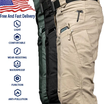 Mens Tactical Cargo Pants Waterproof Work Pants Outdoor  Hiking Combat Trousers - Image 1 of 4