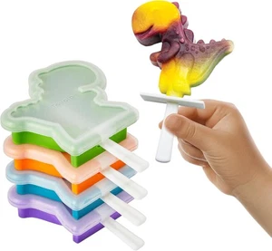 NEW TOVOLO Silicone Dinosaur Popsicle Molds (4-Pack) - Reusable Ice Pop Molds - Picture 1 of 5