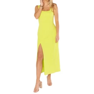 show me your mumu eden vestido midi amarillo citrino mocoso verano mujer grande - Imagen 1 de 12