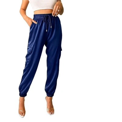 Pantalones Jogger Joie Seda Orgánicos Preppy Negocios Informales Salón Azul Marino Carga Para Mujer Foto 1 de 4