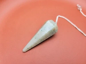 Natural Green Aventurine Pendulum with Bead / Good Luck, Attract Money / Healing - Picture 1 of 6