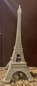 Torre Eiffel Arte Escultura Decoración Moderna GRANDE 16” Alto Plata - Imagen 1 de 6