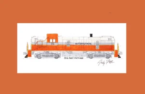 Ferrocarril interestatal RS3 #32 11x17" estampado enmarañado firmado por Andy Fletcher - Imagen 1 de 1