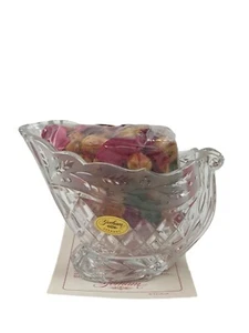 VTG Gorham Germany Crystal Holiday Traditions Christmas Sleigh W/ Potpourri - Picture 1 of 12