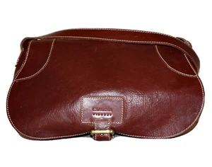 Vintage CLAUDIA FIRENZE Cinnamon Brown Leather Shoulder Bag *DAMAGED STRAP 7x11 - Picture 1 of 16