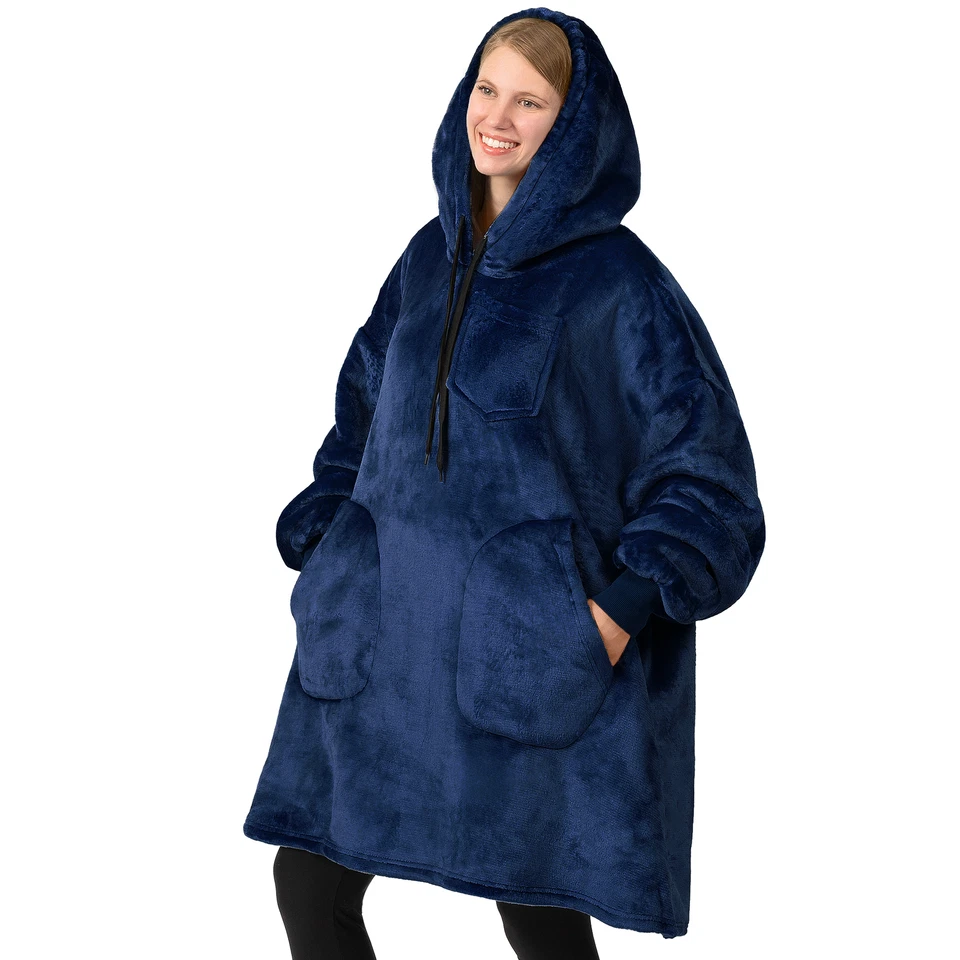 Manta Sudadera Sherpa Felpa Suave Cómoda Vellón Gran Tamaño Sudadera con Capucha Bolsillo Regalo Foto 1 de 1