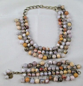 DESIGNER farbiger Achat SEHR GROB Halskette & Armband SET Demi-Parure NEUWARE - Bild 1 von 5