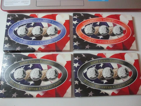 2004 Statehood Quarters in Original CSN Packaging Plus 2 Gold Edition Sets Cover