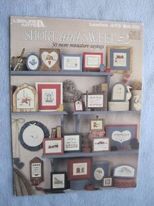 Leisure Arts Short & Sweet 50 Miniatures #473 Counted Cross Stitch 1986 Book - Picture 1 of 8