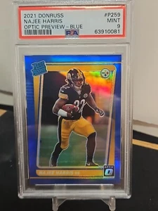 2021 Donruss Optic Preview Najee Harris Blue R.R PSA 9 PoP2 LπK!π₯ - Picture 1 of 4