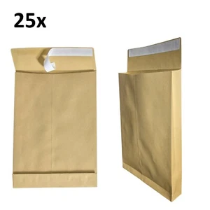 25x bolsas de envío plegables C4 A4 tiras extraadhesivas marrón extra fuerte - Imagen 1 de 3