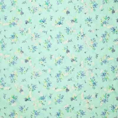 Baumwollstoff Polyester Blumen klein Stickerei blau ab 100cm x 150cm - Bild 1 von 3