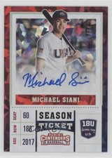 2017 Panini Elite Extra Edition Cracked Ice Ticket /24 Mike Siani Michael Auto