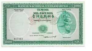 Portuguese Timor 1000 Escudos 1968 VF - Picture 1 of 2