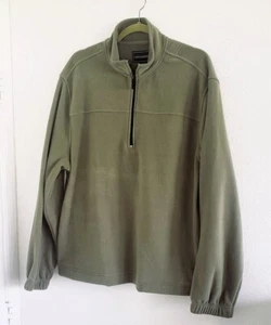 NWT Saddlebred Men's Green Long Sleeve 1/2 Zip Fleece Mock Neck Jacket Size L - Picture 1 of 6