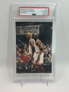 Michael Jordan & Dennis Rodman Original Photograph Snapshot TYPE 1 PSA Authentic - Picture 1 of 2