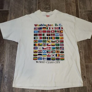Vintage Washington DC World Class City Flags Of The World White T Shirt XL - Imagen 1 de 14