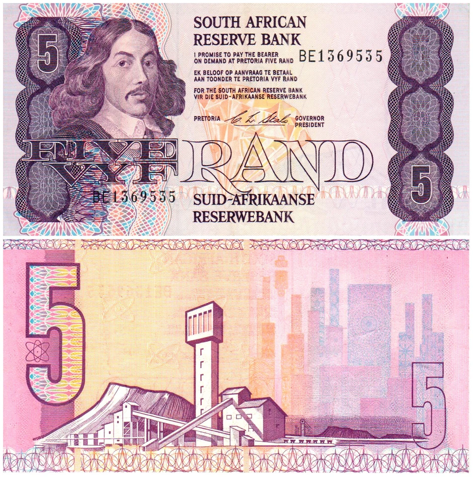 South Africa 5 Rand P#119e (1978-94) Suid-Afrikaanse Reserwebank VF+ - Image 1 of 1