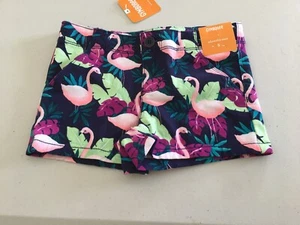 NWT Gymboree Girls Shorts Summer Flamingo Navy  Blue Adj Waist 5,8,10,12,14 - Picture 1 of 2