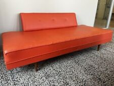 Mid Century Modern Orange Vinyl Daybed / Couch 1960s Vintage! Local Pickup Only