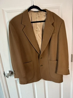 Blazer Oscar De La Renta Studio para Hombres 40R Abrigo Deportivo de Lana Dos Botones Camel Foto 1 de 4