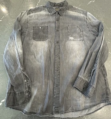 Men’s charcoal gray laundered denim shirt,long sleeves.Third&Army. Sz XL. - Image 1 of 4