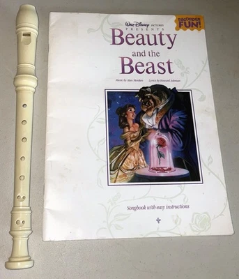 Beauty & the Beast Music Recorder & Songbook for RECORDER  Beginner Fun 1991 - Image 1 of 4