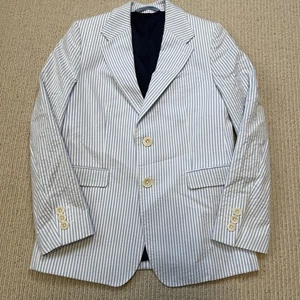 Vineyard Vines Blazer Youth 10 Blue White Seersucker Lightweight Performance Boy - Picture 1 of 5