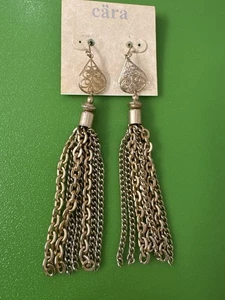 Cara Gold Costume Jewelry Earrings Drop Chandelier Glam Fancy Holiday NYE - Picture 1 of 4