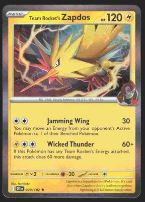 SV10: Destined Rivals #070/182 Team Rocket's Zapdos - Image 1 of 2
