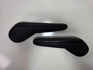 2011-2020 Dodge Caravan Town Country Front Seat Arm Rest Black Leather white Set - Picture 1 of 11