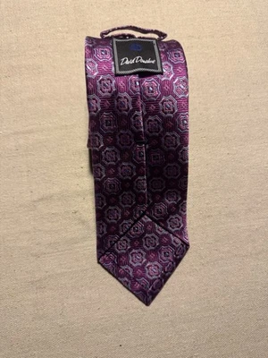 Corbatas de cuello David Donahue para hombre 58X3 púrpura geométrico seda diseñador Estados Unidos Foto 1 de 2