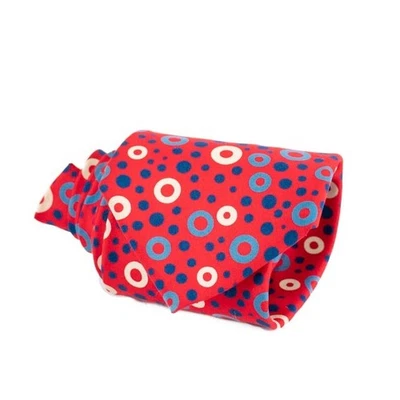 Turnbull & Asser 男式领带红色圆点丝绸手工制作英格兰 — 第 1/4 张图片