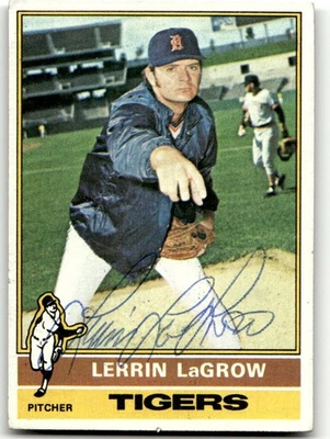 1976 Topps #138 Lerrin LaGrow Detroit Tigers SIGNED AUTO NO RESERVE! - Image 1 of 2