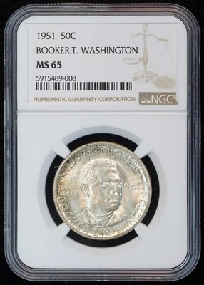1951 Washington-Carver Commemorative Silver Half Dollar MS 65 NGC 50C US COIN - Image 1 of 4