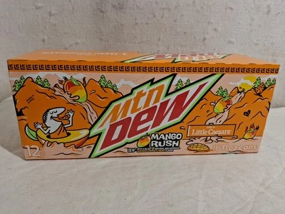 Mountain Dew Mango Rush 12 pack 16 OZ Cans, Little Caesars Limited Edition 2025 - Image 1 of 4