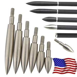 12PK Archery Field Points 100-350gr Arrowheads Broadhead Screw Tips Arrow Target - Picture 1 of 13