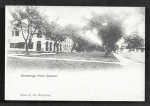 Greetings from Canton Guangzhou Building China ca 1899 - Picture 1 of 1
