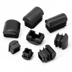 Black Oval Plastic Blanking End Caps Domed Tube Pipe Inserts Plugs Bung Ø15~40mm - Picture 1 of 17