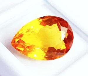 Natural Brazilian Citrine 9.45 Ct Certified Loose Gemstone Pear Cut - Picture 1 of 10
