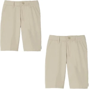 French Toast Youth Boy's 2-Pack Performance Uniform Shorts, Khaki, 8 - Picture 1 of 2