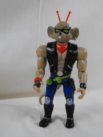 Vintage Galoob Biker Mice from Mars 1993 - Throttle in Black Vest - Super Shape Cover