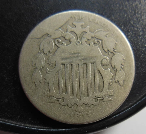 1874 SHIELD NICKEL, LARGE CUD ON OBVERSE Cover