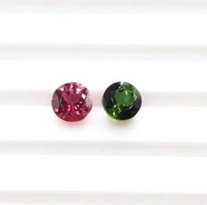 Natural Pink Tourmaline 2 Pcs 2.00 Ct Green Tourmaline 6mm to 6.5mm Loose Stone - Picture 1 of 6