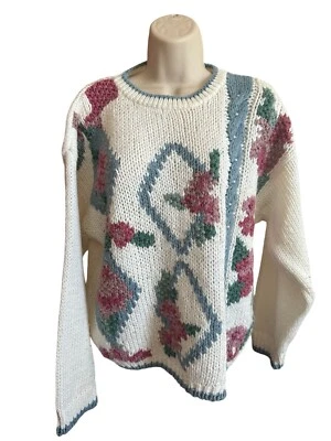 Allison Brittney коренастый вязаный свитер Sz PL винтажный Cottagecore бабушка ворота - Изображение 1 из 4