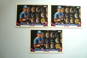 Lot of 3 ~ 1993 Topps Inaugural Marlins Stamped #95 Larry Walker