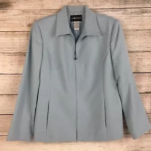 Sag Harbor Blazer Zip Front Powder Blue Lined Women's 12 - Picture 1 of 12