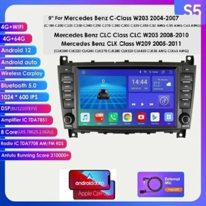Radio GPS 4G+64 GB para MERCEDES BENZ C/CLK W203 Android 12 coches estéreo CarPlay DSP - Imagen 1 de 19