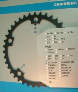 Shimano Ultegra SL 6601-G 39T-B x130BCD Road Chainring-NEW / NOS 9/10-Spd- NIB - Picture 1 of 10